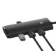 Хаб Розгалужувач BASEUS з USB A на USB 3.0 Мульти Адаптер 4в1 плюс Type-C порт живлення - подовжувач 100см - BS-OH013 HUB - Чорний